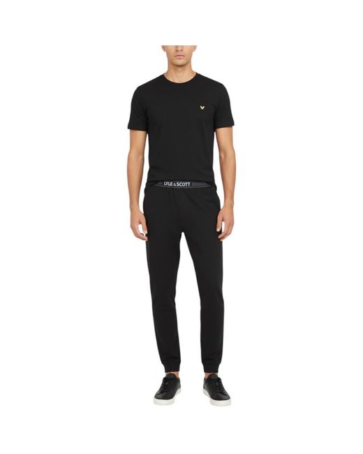 Lyle & Scott Black And Pyjama Set T Shirt Pants Sleepwear Loungewear Lounge Set New for men