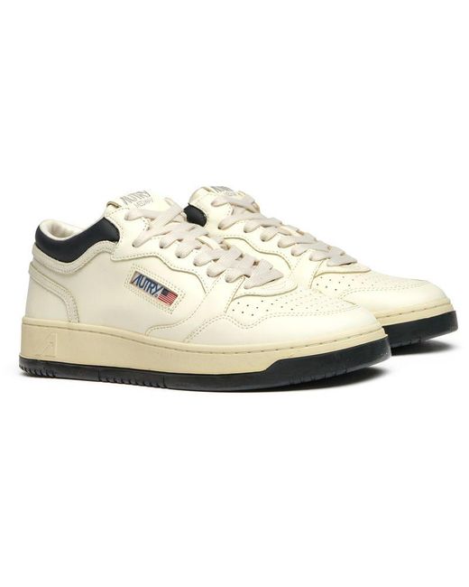 Autry White Med-Way Mid Trainers for men