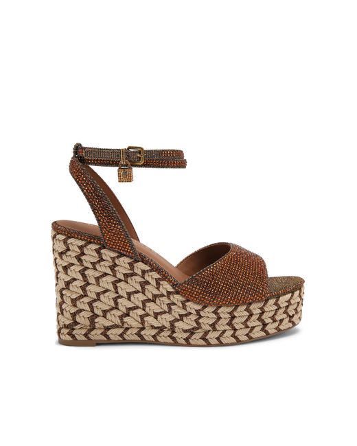 Kurt Geiger Brown Brixton Ankle Strap Wedge Heels