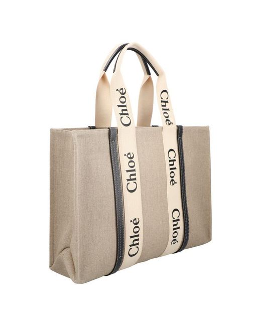 Chloé Natural Large Woody Tote Bag