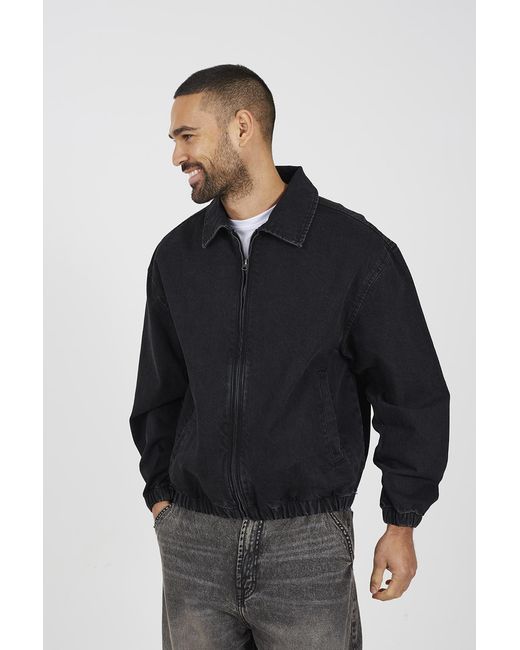 Brave Soul Blue Oversized Denim Bomber Jacket for men