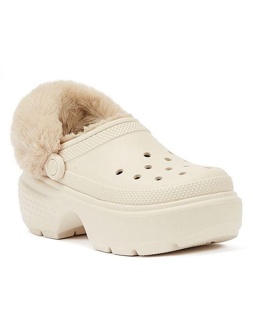 CROCSTM White Stomp Lined Clog Sandals