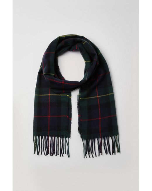 MAINE Black Check Scarf for men
