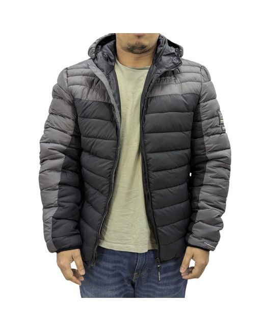 Crosshatch Gray Puffer Jacket Lightweight Winter for men