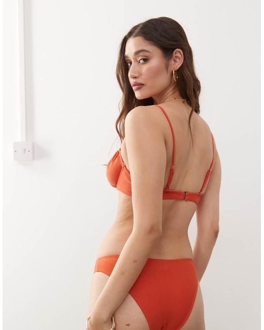 Collusion Orange Mix And Match Underwire Bikini Top