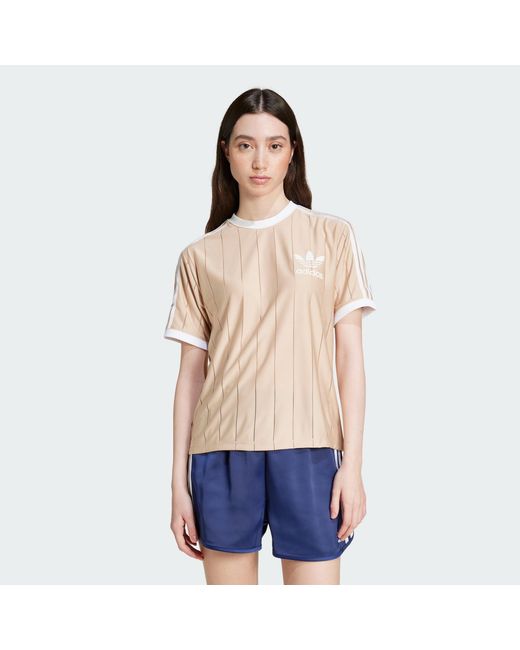 Adidas Originals Blue Adicolor 3-Stripes Pinstripe Tee