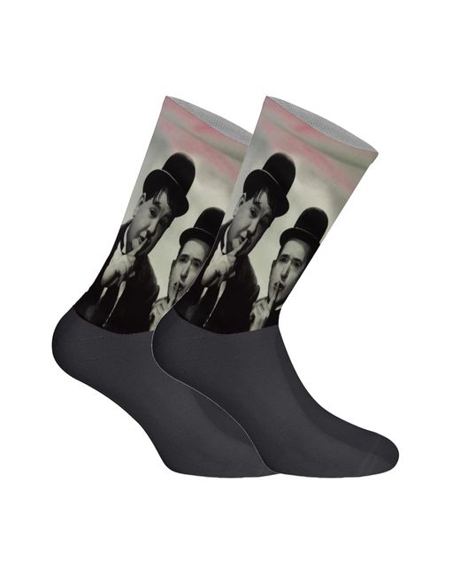 Jenes Socks Blue Elastic Printed Long