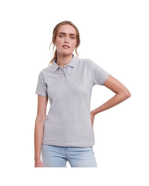 Russell Gray Ladies Polycotton Classic Polo Shirt (Light Oxford)