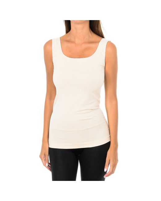 Intimidea White Empire Tank Top Round Neck 210150