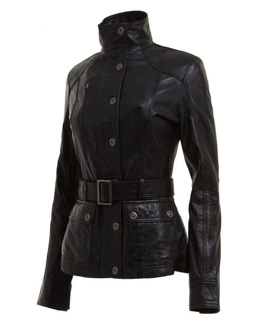 Infinity Leather Black Military-Inspired Biker Jacket-Middleton
