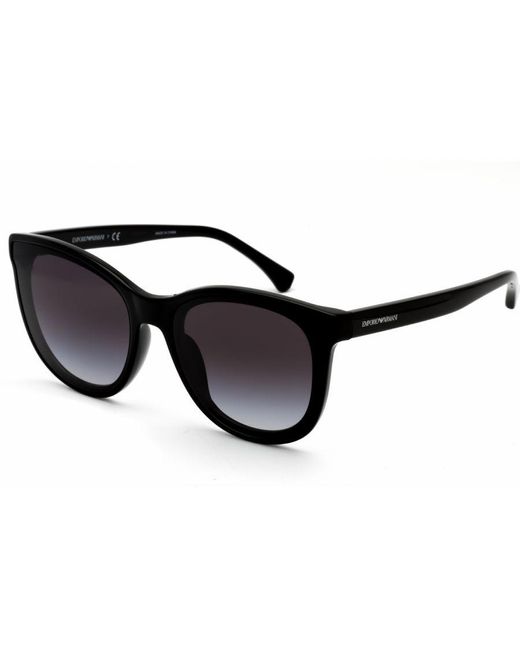 Emporio Armani Black Cat Eye Plastic Sunglasses Shiny / Gradient