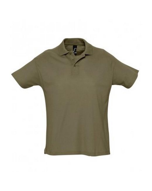 Sol's Green Summer Ii Pique Short Sleeve Polo Shirt (Army) for men
