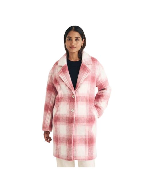 HUGO Pink Ladies Plaid Coat