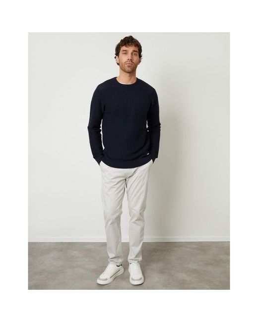 Threadbare Blue Yarra Crew Neck Long Sleeve Sweater for men
