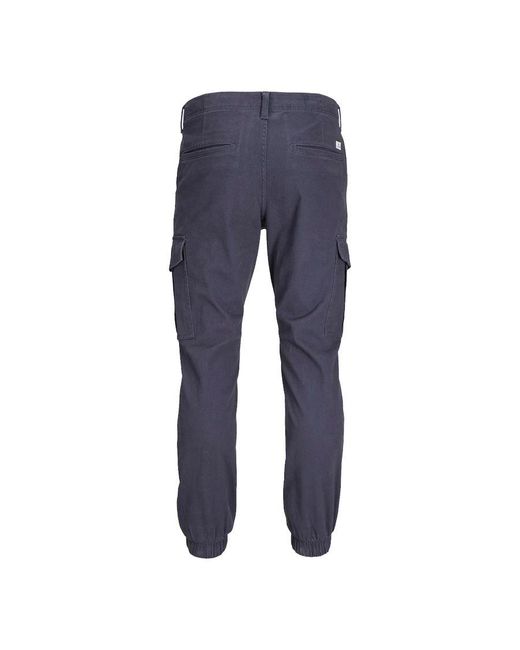 Jack & Jones Blue Ack & Cuffed Cargo Pants Slim Fit for men