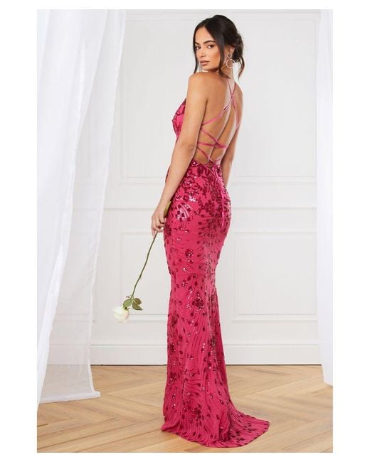 Quiz Hot Pink Sequin Cross Back Maxi Dress in Red | Lyst UK Quiz Hot Pink Sequin Cross Back Maxi Dress in Red | Lyst UK