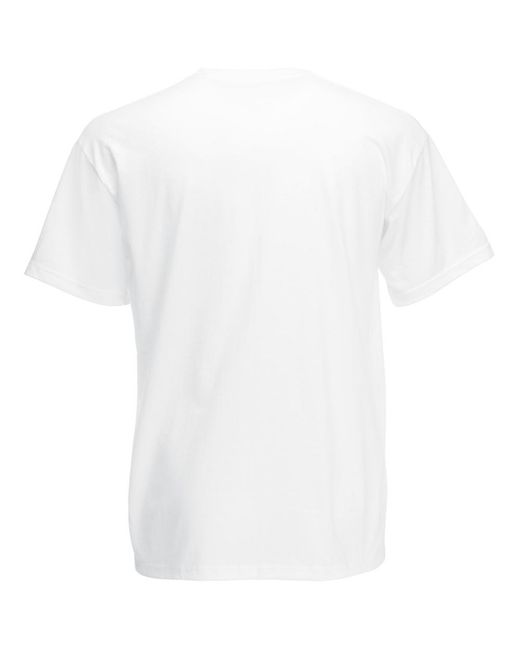 Fruit Of The Loom Valuegewicht V-hals, T-shirt Met Korte Mouwen. (wit) in het White voor heren