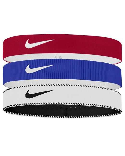 Nike Red Classic Flexible Wide Band Headband (Pack Of 3)