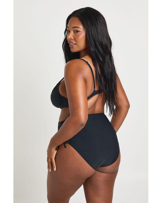 Boohoo Blue Plus Swimwear Essentials Tummy Control High Waist Brief