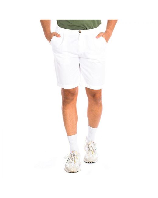 La Martina White Bermuda Shorts With Straight Cut Hem Tmb004-Tl121 for men