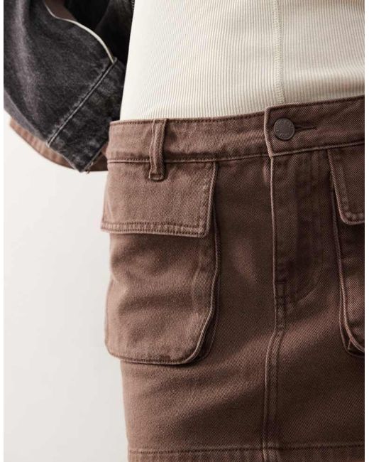 Miss Sixty Brown Co-Ord Mini Cargo Skirt