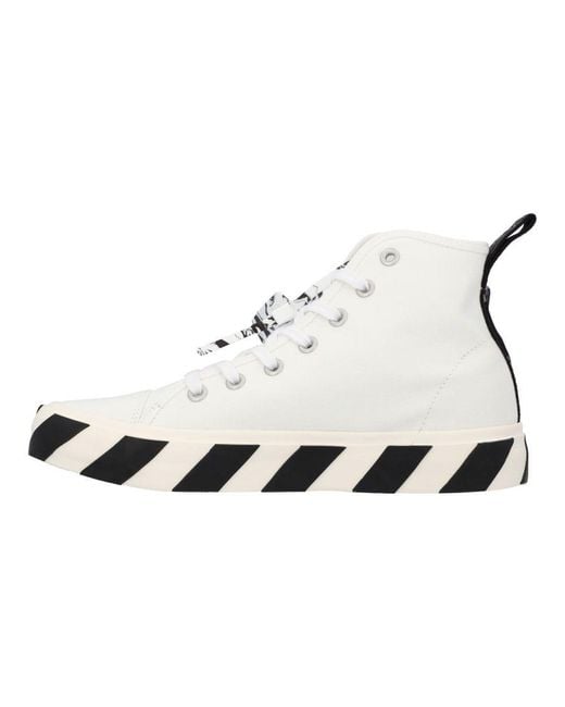 Off-White c/o Virgil Abloh White Off- Vulcanized Mid-Top Sneakers Cotton for men