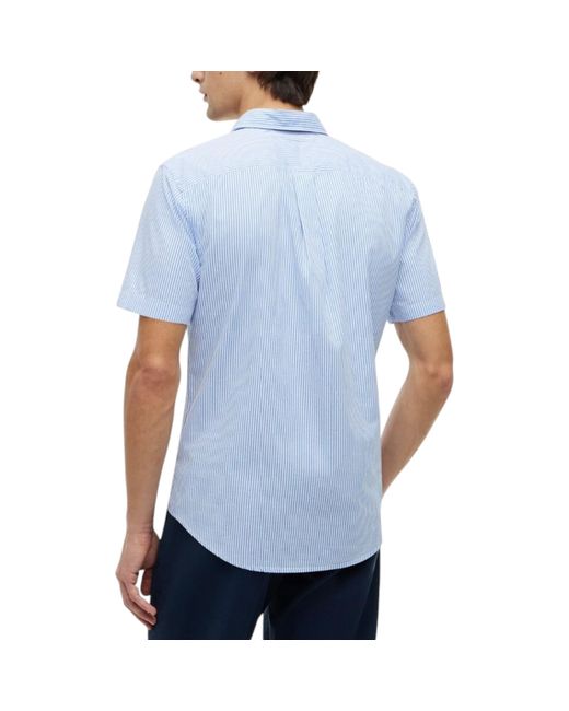 Tommy Hilfiger Blue Shirt Oxford Lightweight Short Sleeve Regular Fit Summer for men