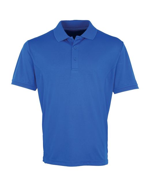 PREMIER Blue Coolchecker Pique Short Sleeve Polo T-Shirt (Royal) for men