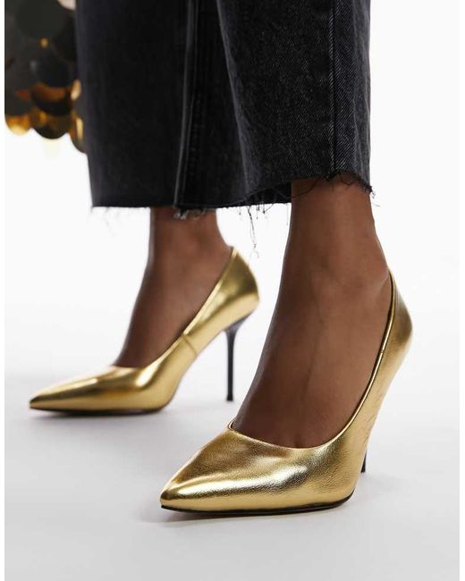TOPSHOP Black Erin Patent Court Shoe