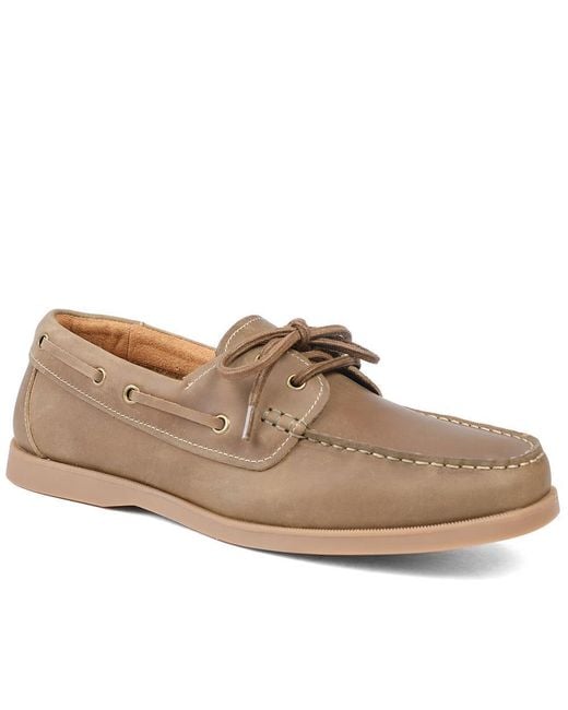 Jones Bootmaker Brown Partington Leather Lace Up Boat Shoes for men