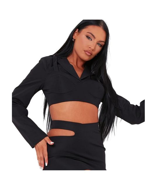 Missy Empire Black Missy Empire /Ladies Cropped Blazer