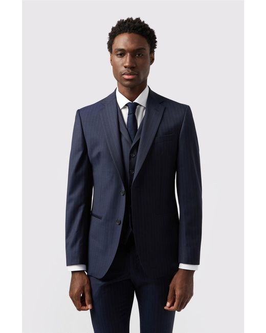 Alexandre Silver Label Blue Single Breasted Long Sleeve Two Button Tailored Suit Jacket for men