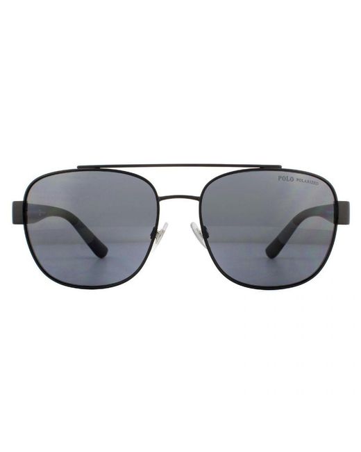 Polo Ralph Lauren Gray Aviator Matte Polarized Sunglasses for men