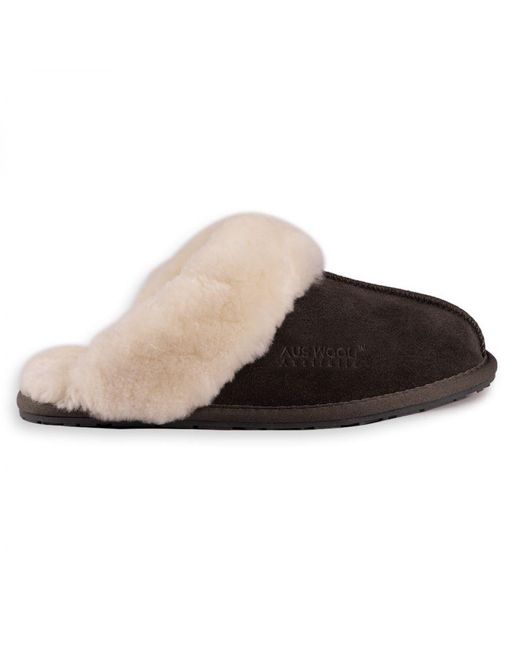 Aus Wooli Brown Australia Sheepskin Wool Shelley Slippers