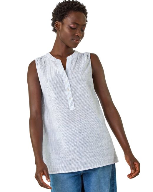 Roman Purple Stripe V-Neck Vest Top