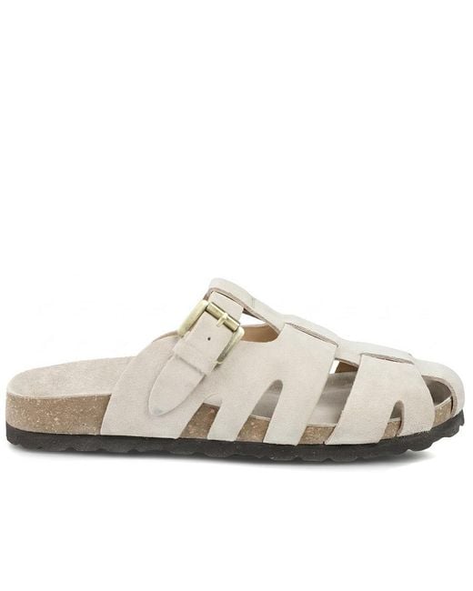 Jones Bootmaker Natural Harper Rose Leather Clog Mules