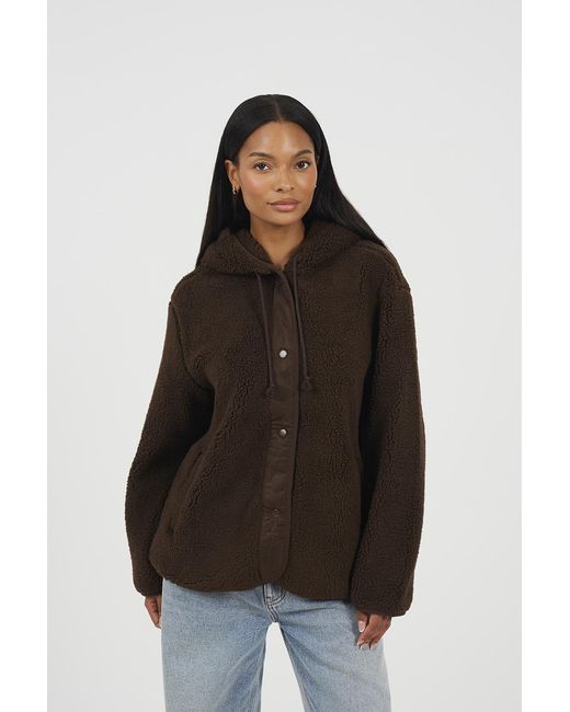 Brave Soul Black Hooded Fleece Jacket