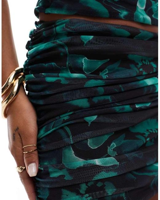 ASOS Green Co-Ord Ruched Mini Skirt