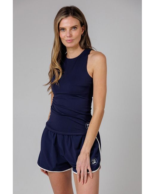 French Connection Blue Fcuk Sports Racer Tank Top