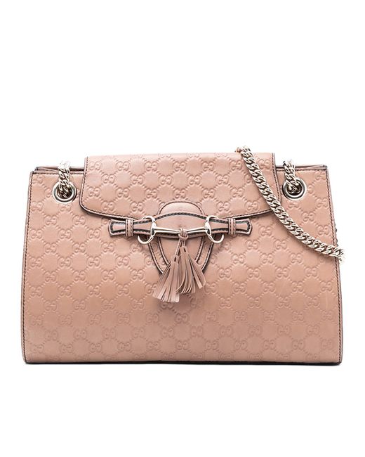 Gucci Pink Pre-Owned Large Ssima Emily Shoulder Bag