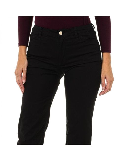 Armani Black Long Stretch Fabric Pants 3y5j85-5nzxz Woman Cotton