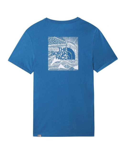 The North Face Blue Short Sleeve Redbox Celebration T-Shirt, Banff Cotton for men
