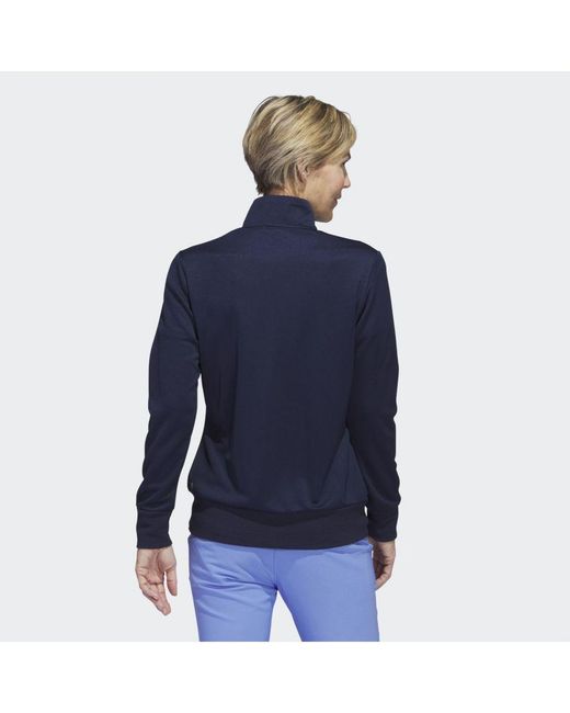 Adidas Originals Blue Textured Full-Zip Golf Jacket