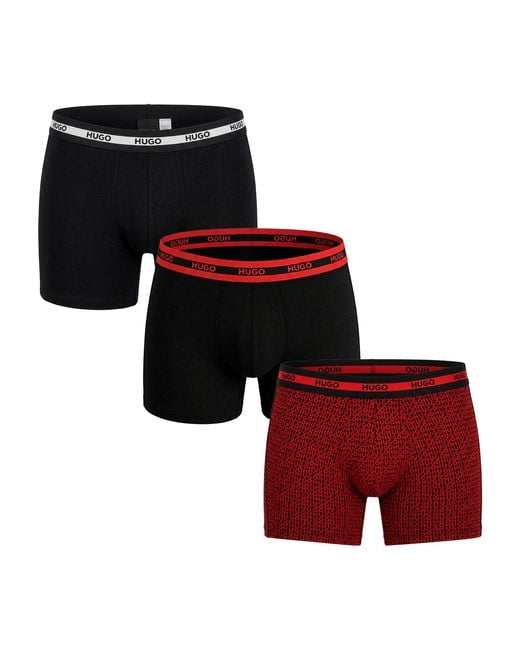 Boss Red Pack Of 3 Elastic Cotton Boxers 50545674 for men