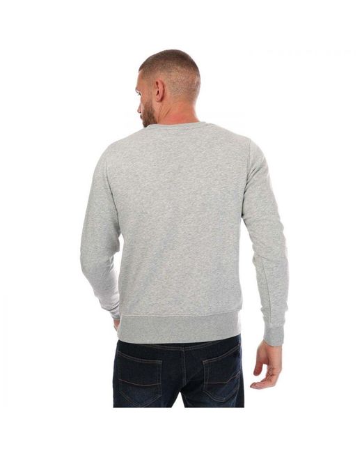 Gant Logo Crew Neck Sweatshirt In Grijs Marl in het Gray voor heren