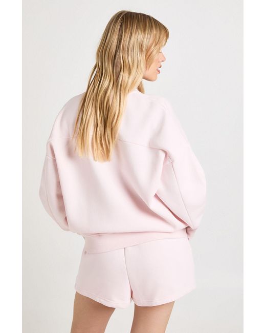 Boohoo Pink Petite Bomber Jacket Short Tracksuit