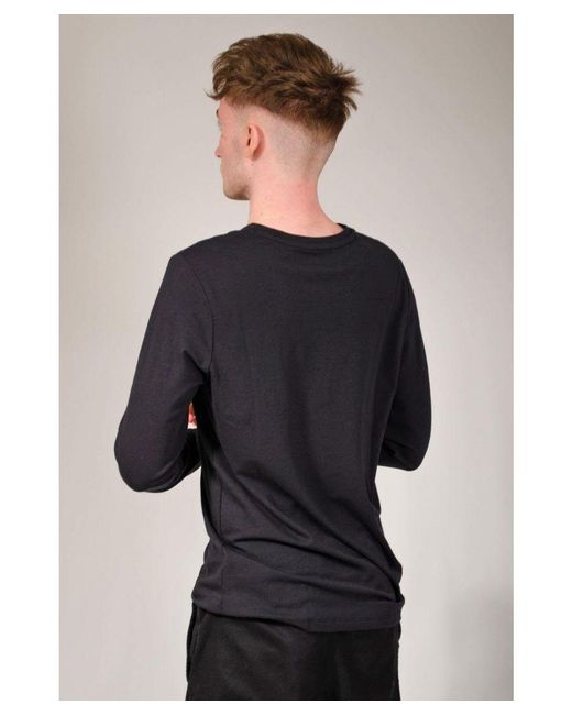 Gap Black Long Sleeve T-shirt Logo Front Cotton for men