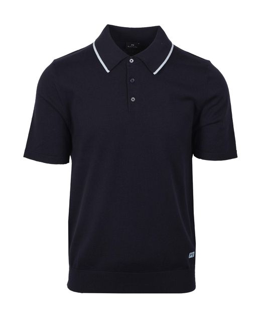 Paul Smith Blue Sweater Ss Polo Cotton for men