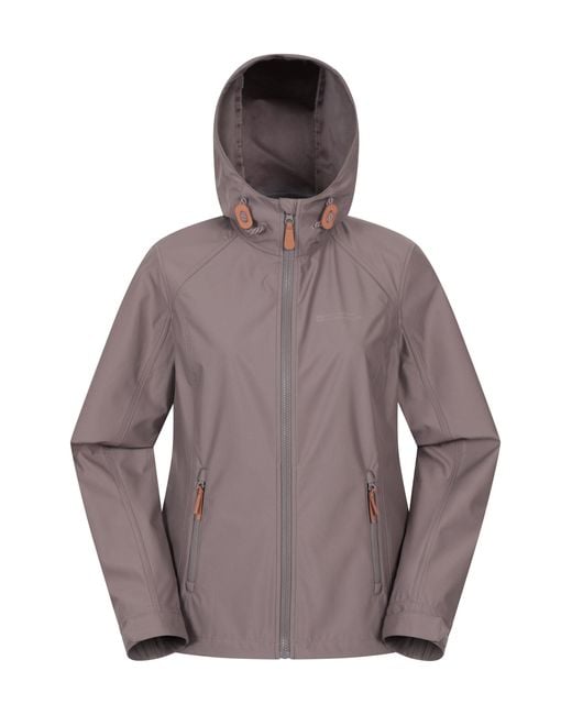 Mountain Warehouse Purple 'Iona' Softshell Jacket With Multiple Pockets Water Resistant Casual Everyday Coat