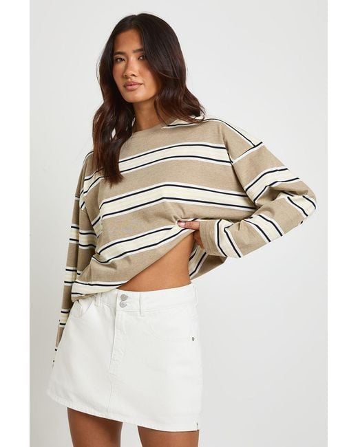 Boohoo White Denim Mini Skort